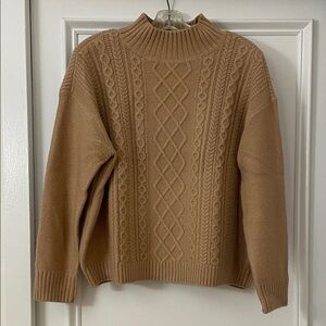 LOFT Cable Knit Mock Neck Sweater